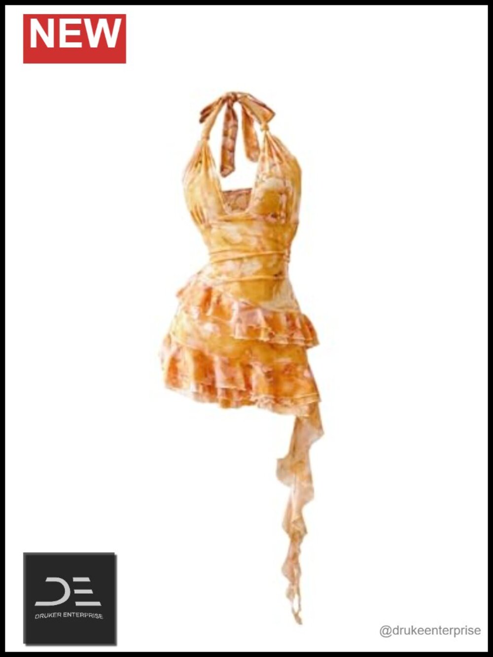 Verdusa Halter Y2K Mini Dress Asymmetrical Ruffle Backless Club Party